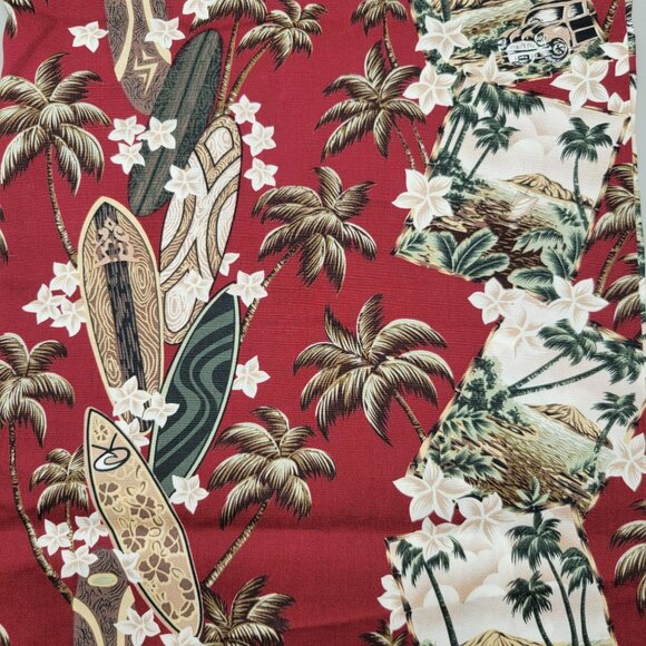 Hawaiian Print Surfboards Palms David Textiles Cotton Blend Coordinating Fabrics - Picture 3 of 7